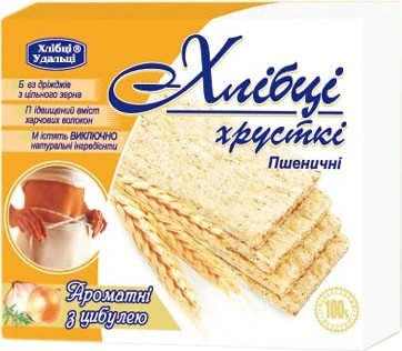 Хлібці пшеничні з цибулею Удальці, 100 г