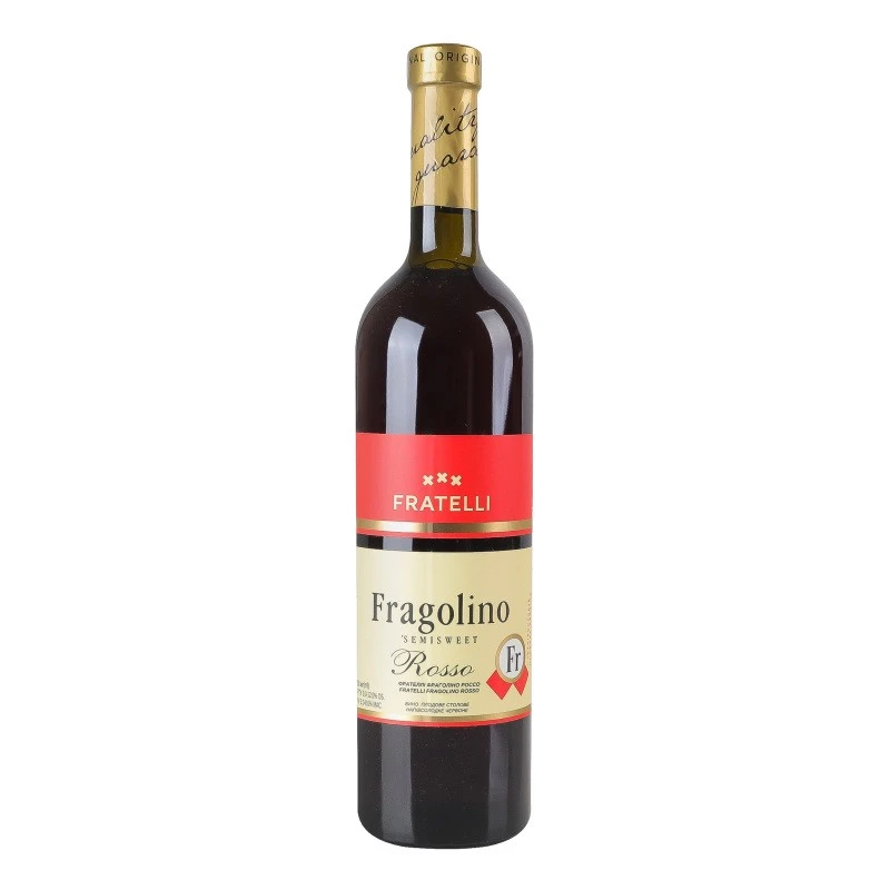 Вино 9-12% плодове столове напівсолодке червоне Fragolino Rosso Fratelli, 0.75 л