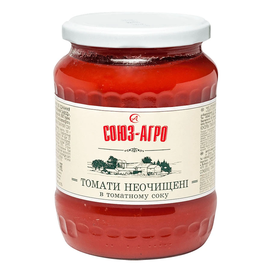 Томати неочищені в томатному соку Союз Агро, 660 г