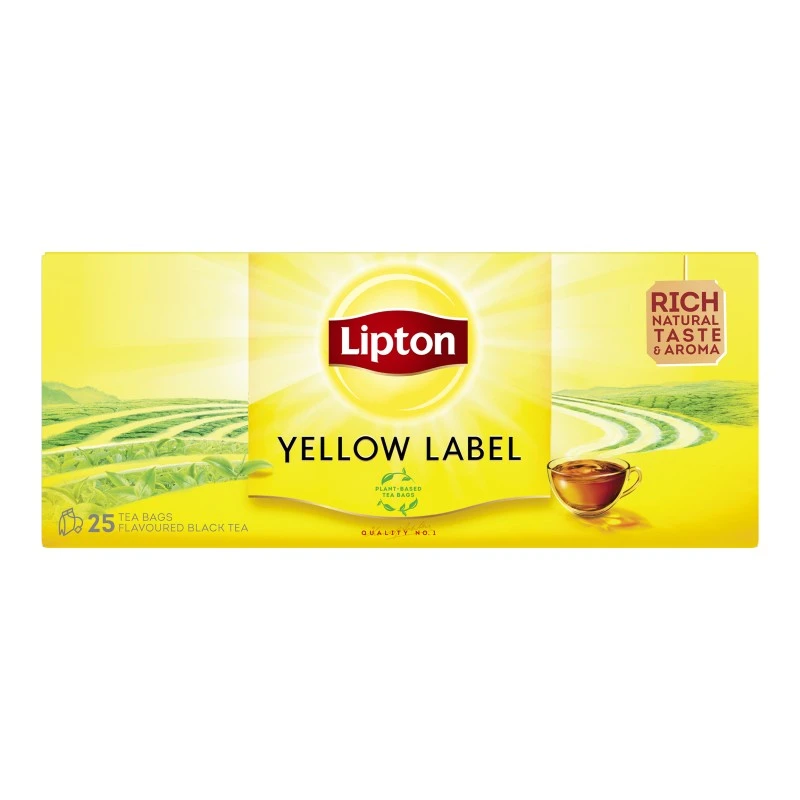 Чай пакетований чорний Yellow Label Lipton, 25 шт/уп.