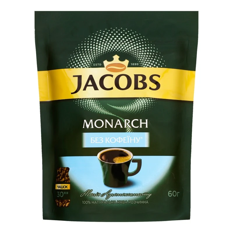 Кава розчинна Без кофеїна Jacobs Monarch, 60 г