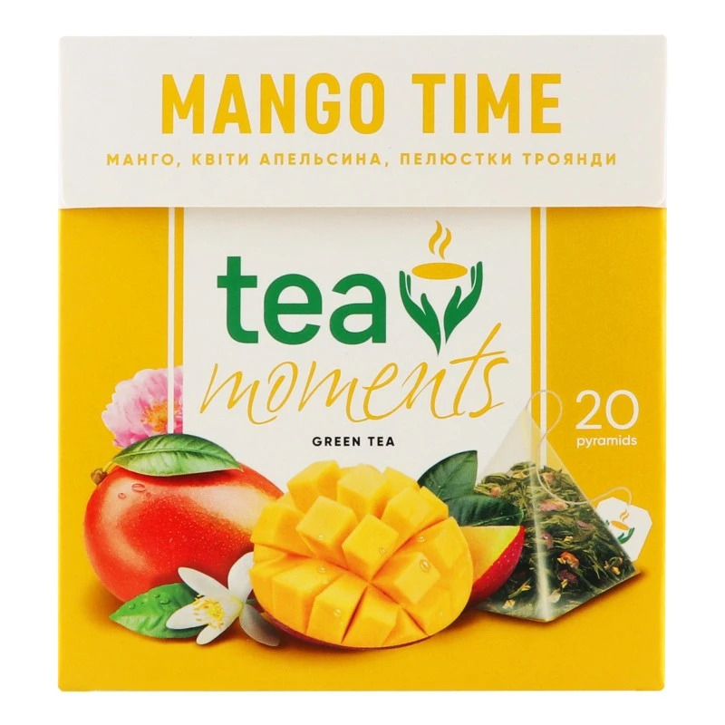Чай пакетований зелений Mango Time Tea Moments, 20 шт/уп.