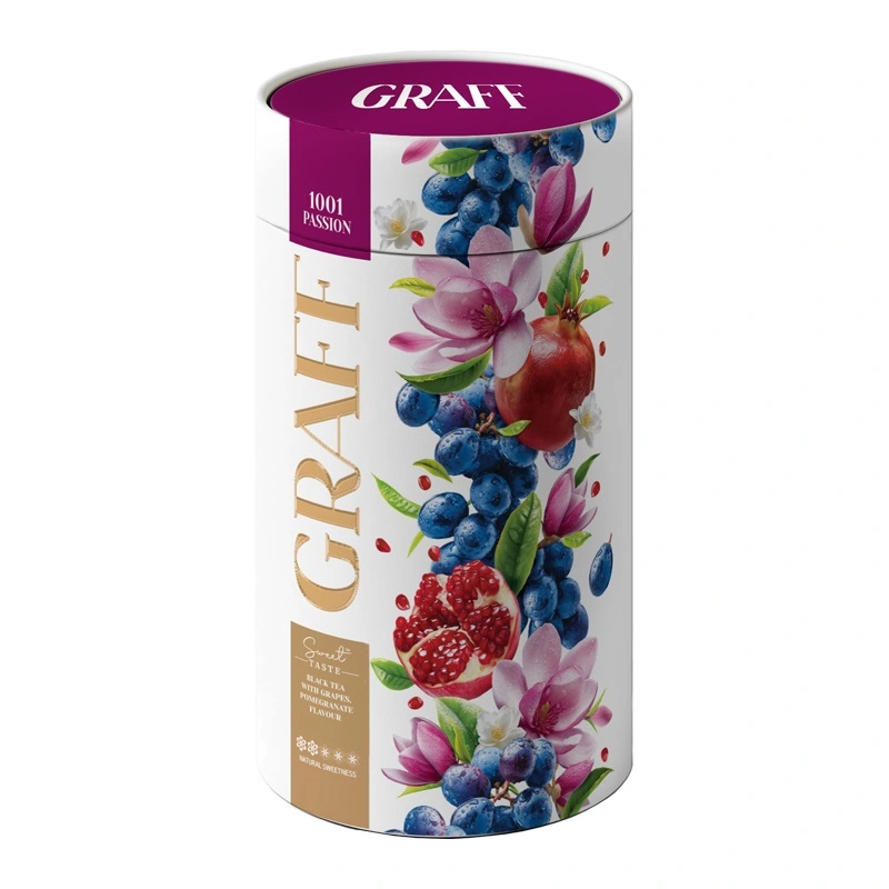 Бленд чорного та зеленого чаю з ароматом винограду та гранату [1001 Пристрасть Graff, 80 г