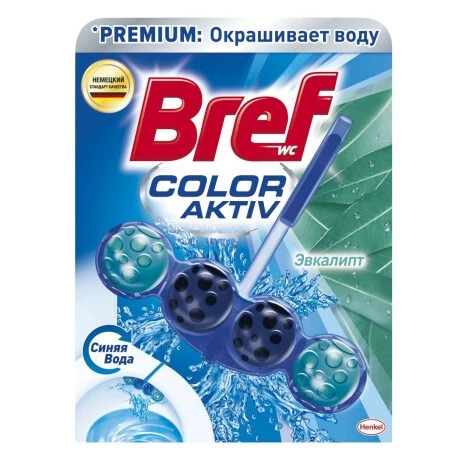 Блок для очищення унітазу Eucalyptus Color Aktiv+ Bref, 1 шт/уп.