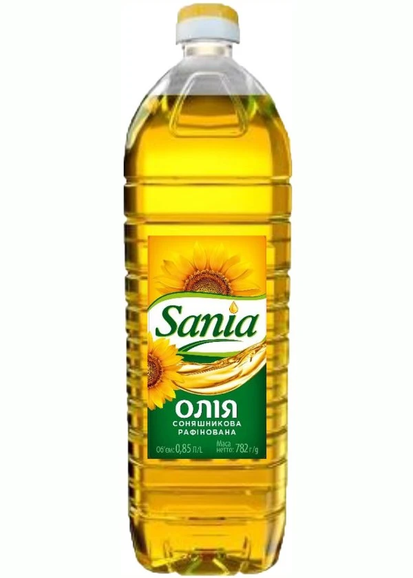 Олія соняшникова рафінована Sania, 850 мл