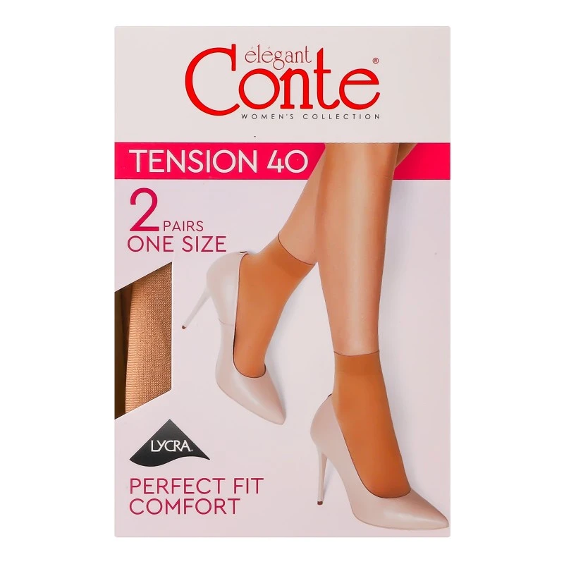 Шкарпетки жіночі Tension 40 (2 пари) (EU), р.23-25, Natural Conte Elegant