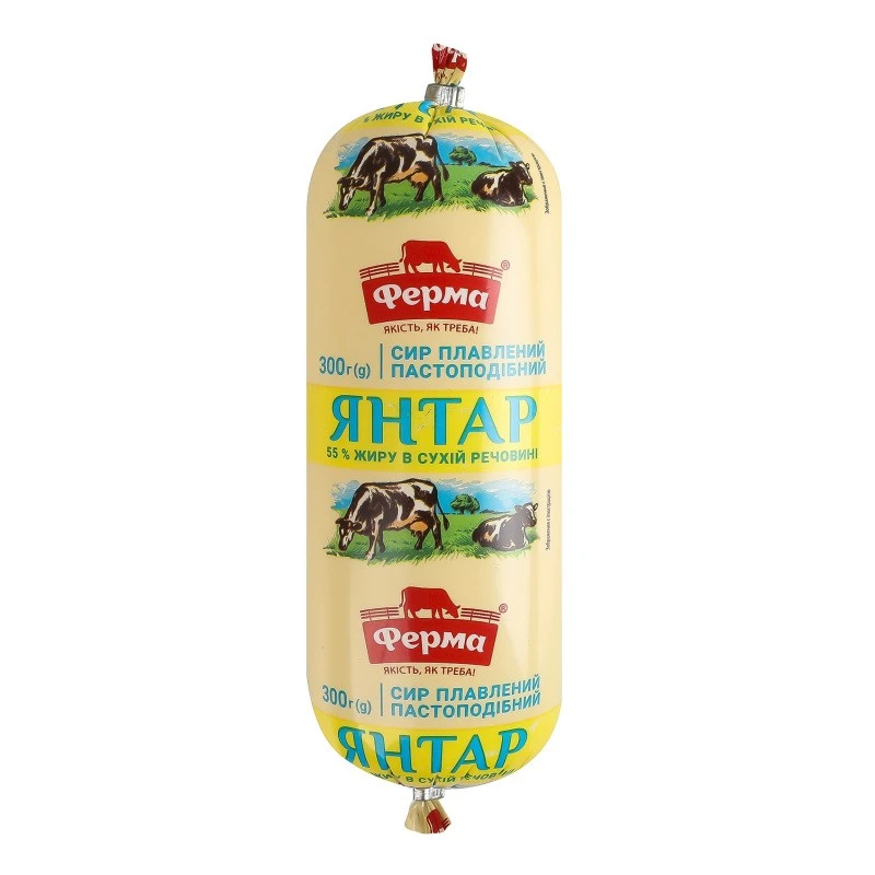 Сир плавлений янтар 55% туба Ферма, 300 г