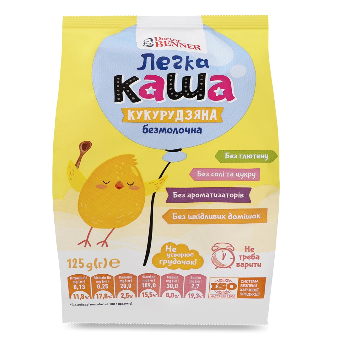 Каша легка кукурудзяна безмолочна Dr.Benner, 125 г