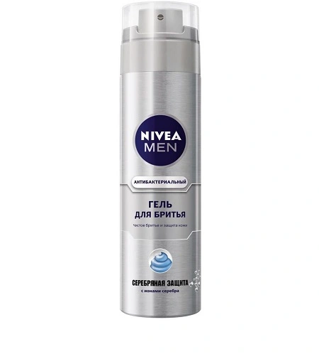 Гель для гоління Срібний захист Nivea Men, 200 мл