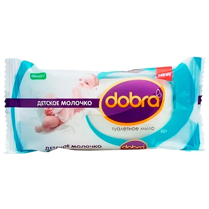Мило туалетне тверде марка К Дитяче молочко Bovary Dobra, 60 г