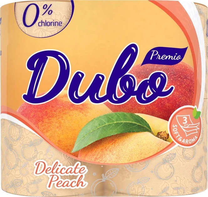 Туалетний папір 3-х шаровий Delicate Peach Premio Диво, 4 шт/уп.