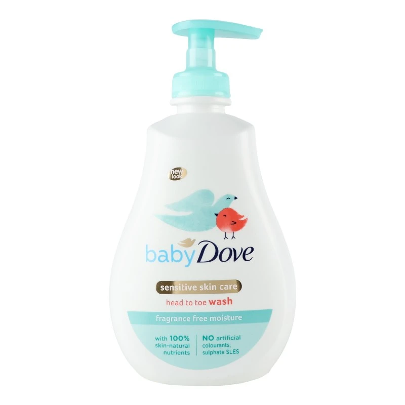 Гель для душу та шампунь для дітей Fragrance free moisture Baby Dove, 400 мл