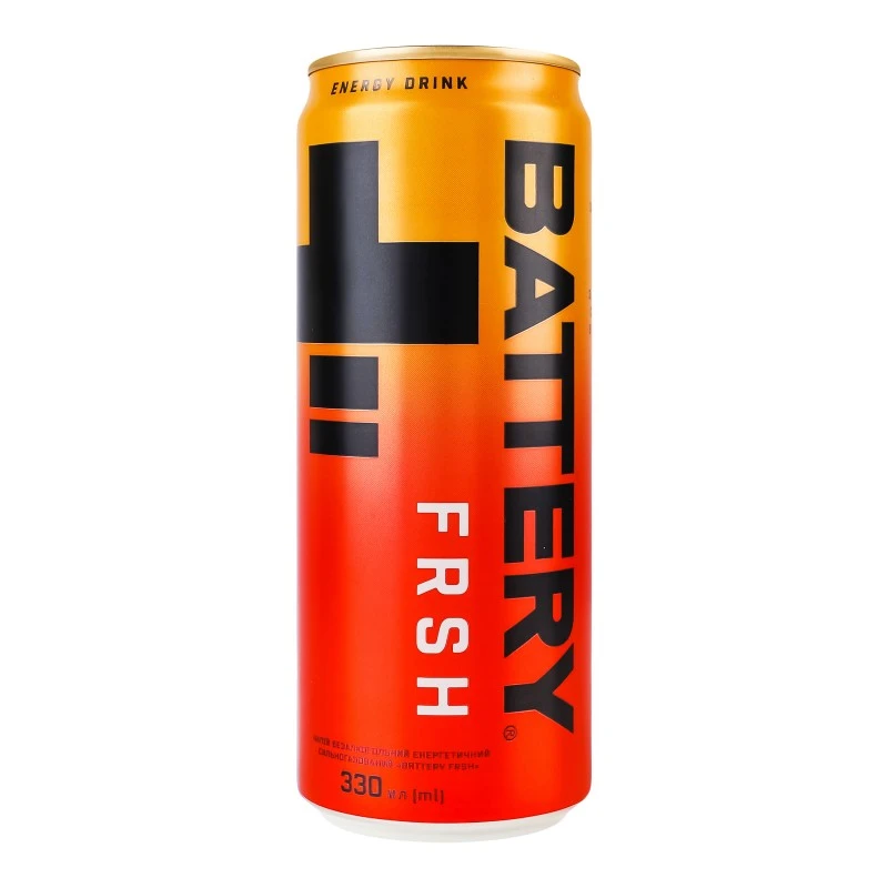 Напій енергетичний б/а сильногазований ж/б Frsh Battery, 0.33 л