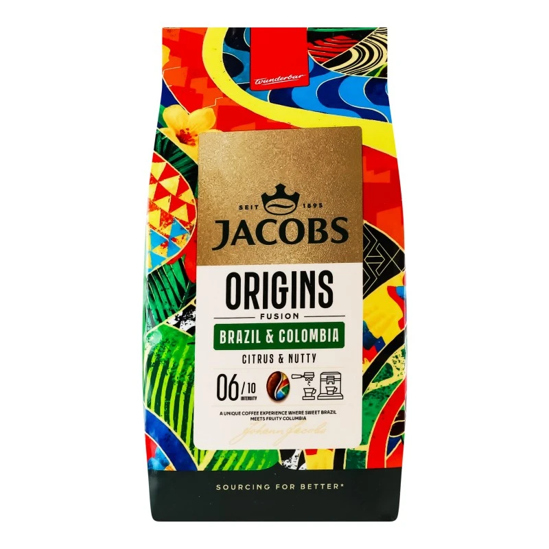 Кава в зернах Brazil&amp;Colombia Origins Jacobs, 1 кг