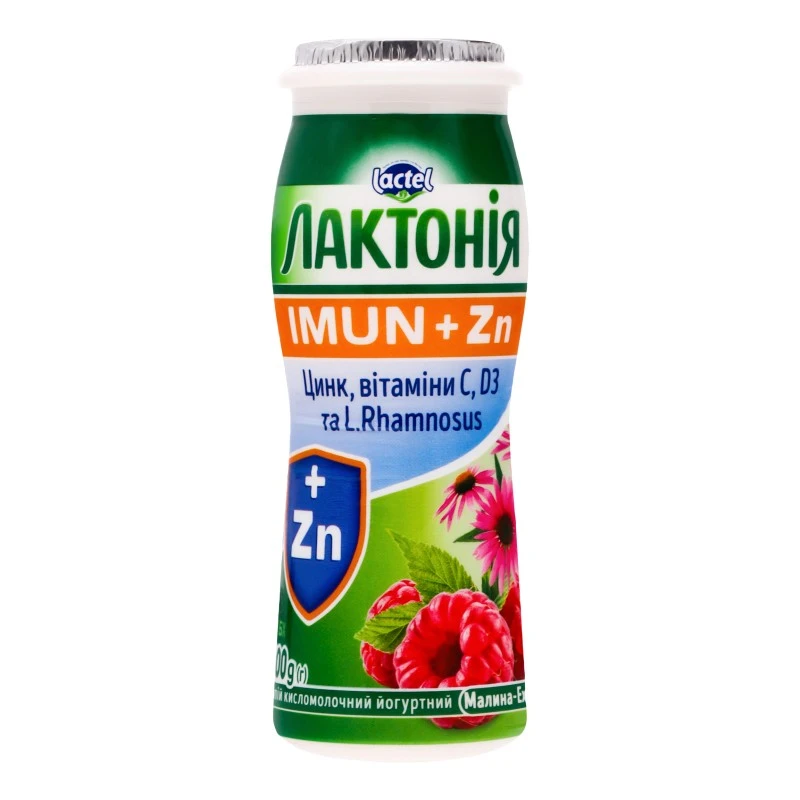 Напій кисломолочний 1.5% Малина-ехінацея Imun+Zn Лактонія, 100 г