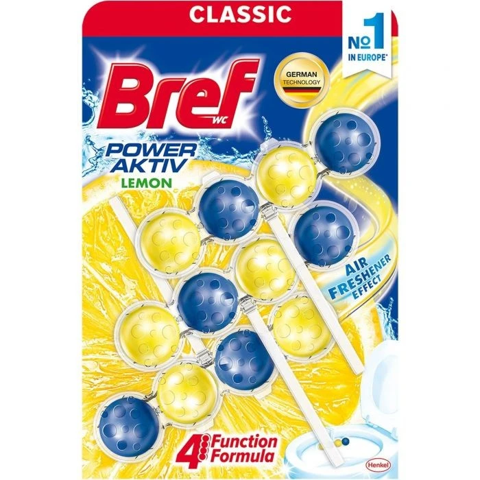 Блок для очищення унітазу Lemon Power Aktiv Bref, 3шт/уп.