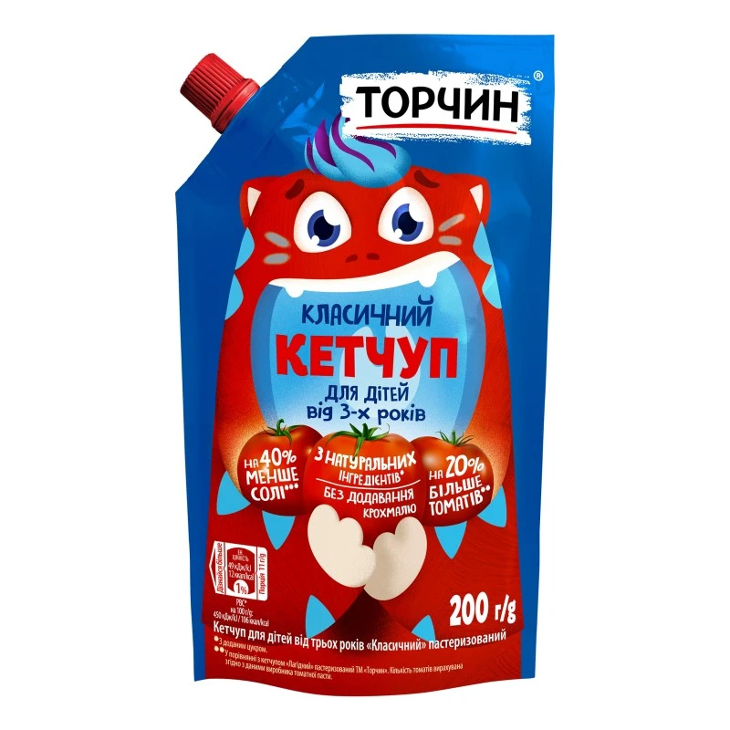 Кетчуп для дітей від 3 років Класичний Торчин, 200 г