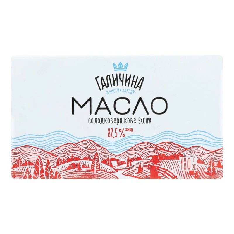 Масло солодковершкове 82,5% Екстра Галичина, 180 г