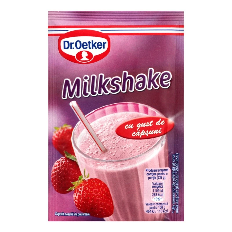 Суміш для приготування коктейлю на основі молока із полуничним смаком Dr. Oetker м/у 33г