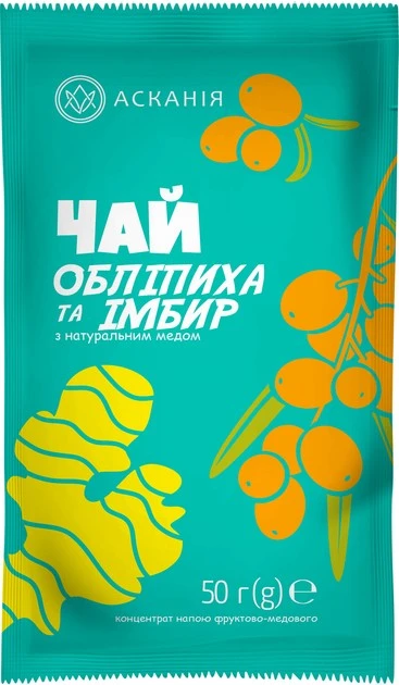 Чай-сашет концентрований Обліпиха та Імбир Асканія, 50г