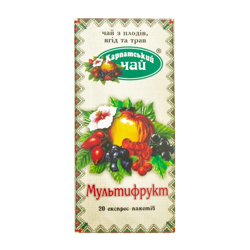 Чай пакетований фруктово-трав&#039;яний Мультифрукт Карпатський чай, 20 шт/уп.