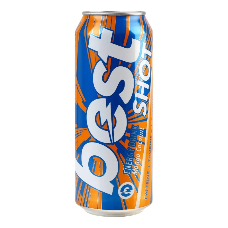 Напій енергетичний б/а сильногазований ж/б Mango Coconut Best Shot, 0.5 л