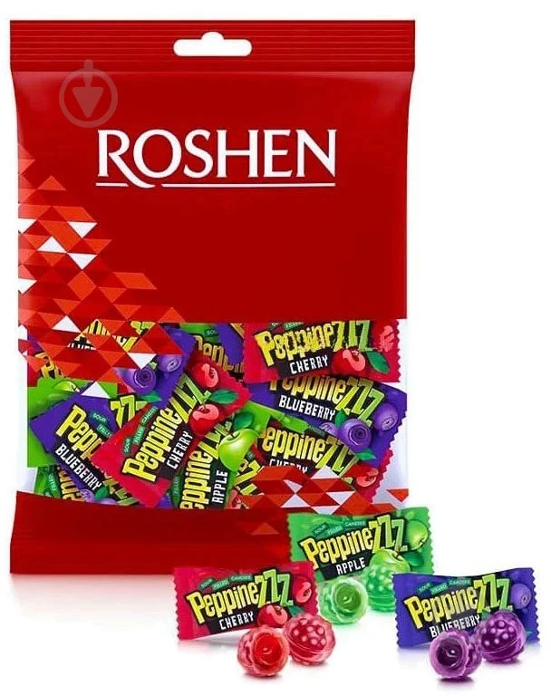 Карамель льодяникова з фруктово-ягідною начинкою Peppinezzz Roshen, 0.9 кг