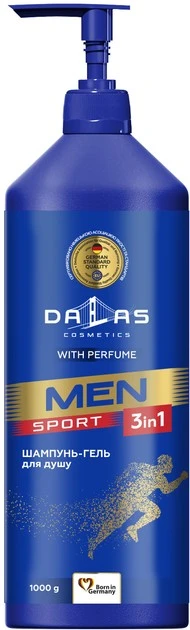 Чоловічий шампунь-гель для душу 3в1 Sport Dalas, 1л