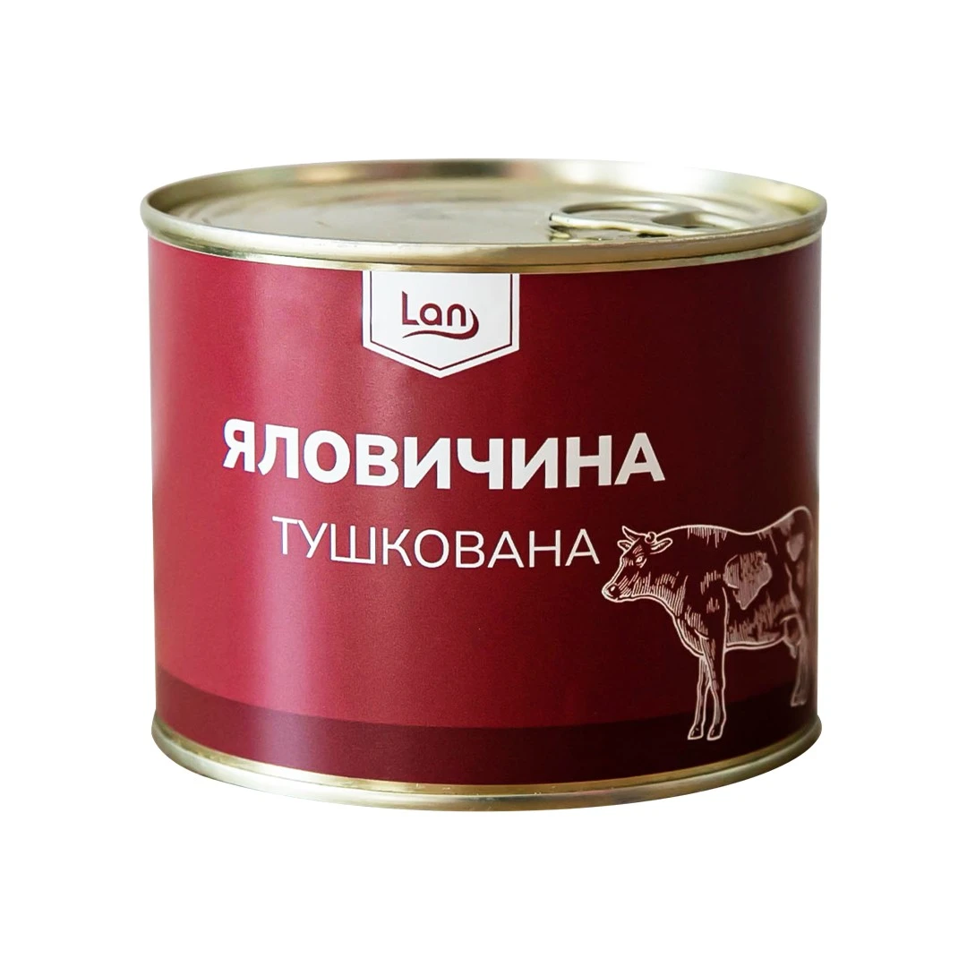 Яловичина тушкована 1 ґатунку ДСТУ (easy open) Лан Буковини, 525 г