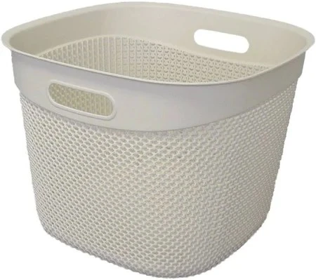 Корзина квадратна, крем 36 л Knit Ucsan Plastik, 1 шт