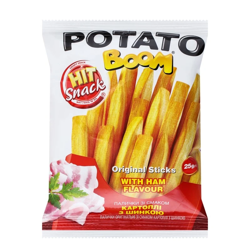 Палички оригінальні зі смаком картоплі з шинкою Potato boom, 25 г