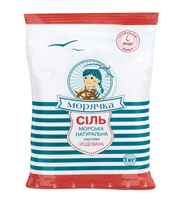 Сіль морська йодована Морячка, 1 кг