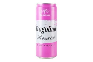 Напій винний рожевий напівсолодкий  газований Rosato Fragolino з/б Tairovo, 0.33л
