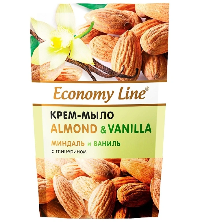 Крем-мило Мигдаль та ваніль з гліцерином Economy Line,  460 мл