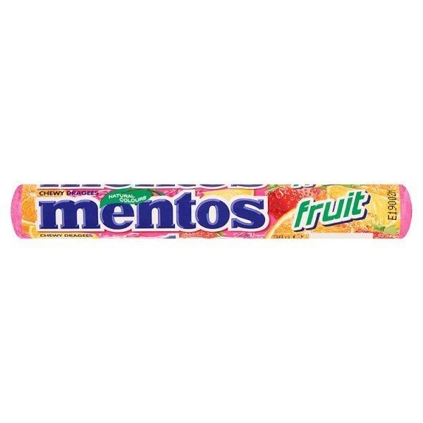 Драже жувальне зі смаком фруктів Mentos, 37 г