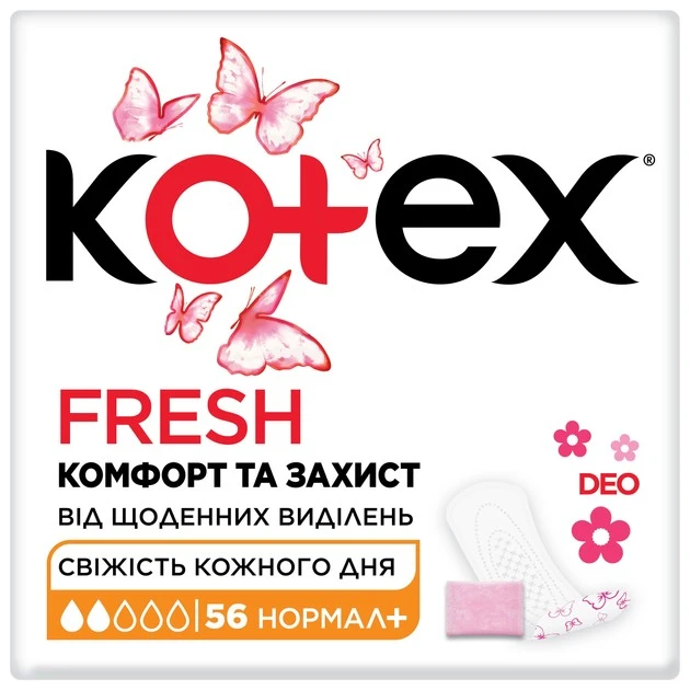 Прокладки гігієнічні щоденні Normal Plus Deo Kotex, 56 шт/уп.