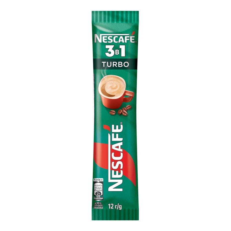 Напій кавовий розчинний 3в1 Турбо Дисплей Nescafe, 12 г