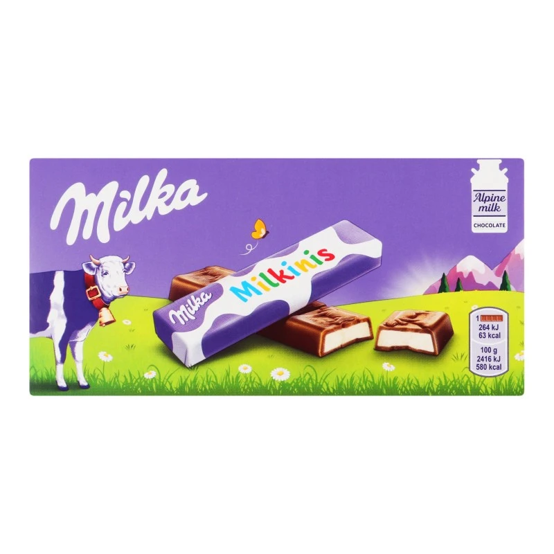 Шоколад молочний з молочною начинкою Milka Milkinis, 87.5 г