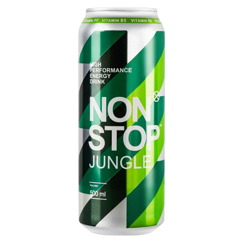 Напій енергетичний б/а газований ж/б Jungle Non Stop, 0.5 л
