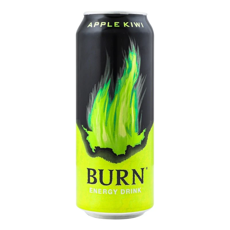 Напій енергетичний б/а газований ж/б Apple-kiwi Burn, 0.5 л
