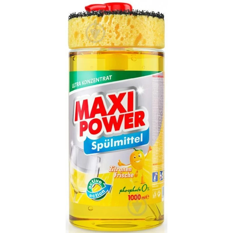 Засіб для миття посуду Лимон Maxi Power, 1 л