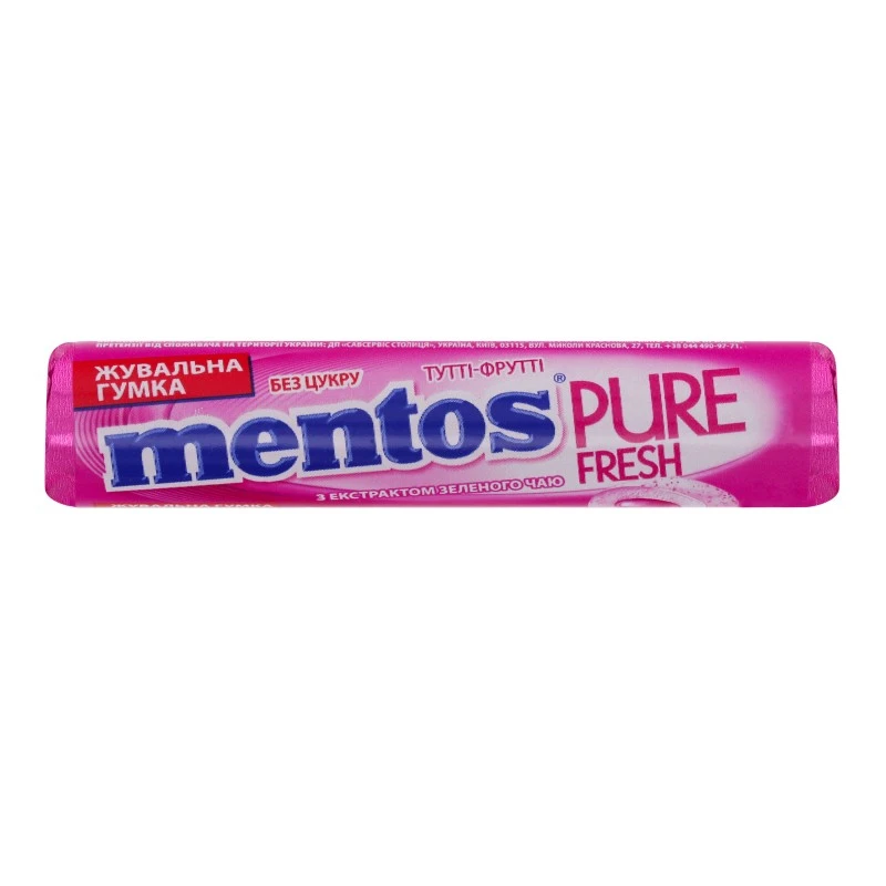 Гумка жувальна Тутті-фрутті Pure fresh Mentos, 15.75 г