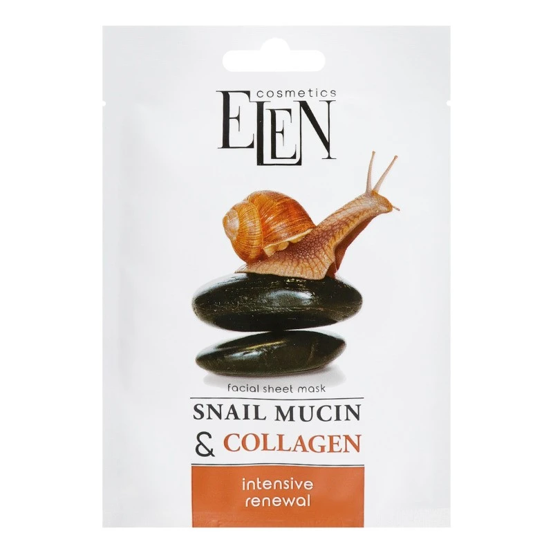 Маска для обличчя тканинна Snail mucin&amp;Collagen Elen Cosmetics, 25мл