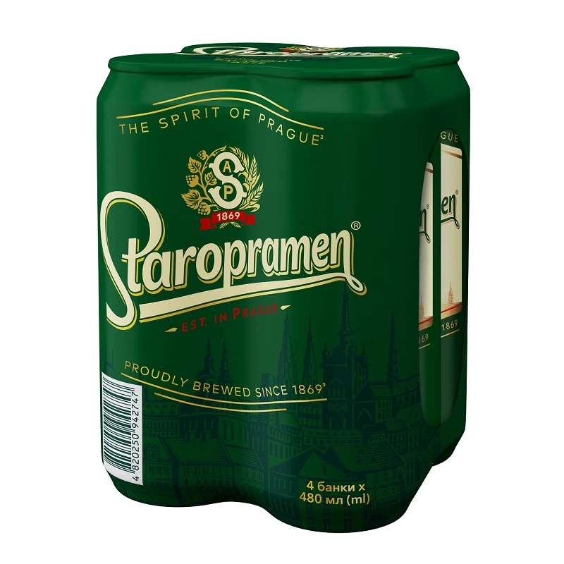 Пиво світле ж/б Staropramen, 4*0.5 л