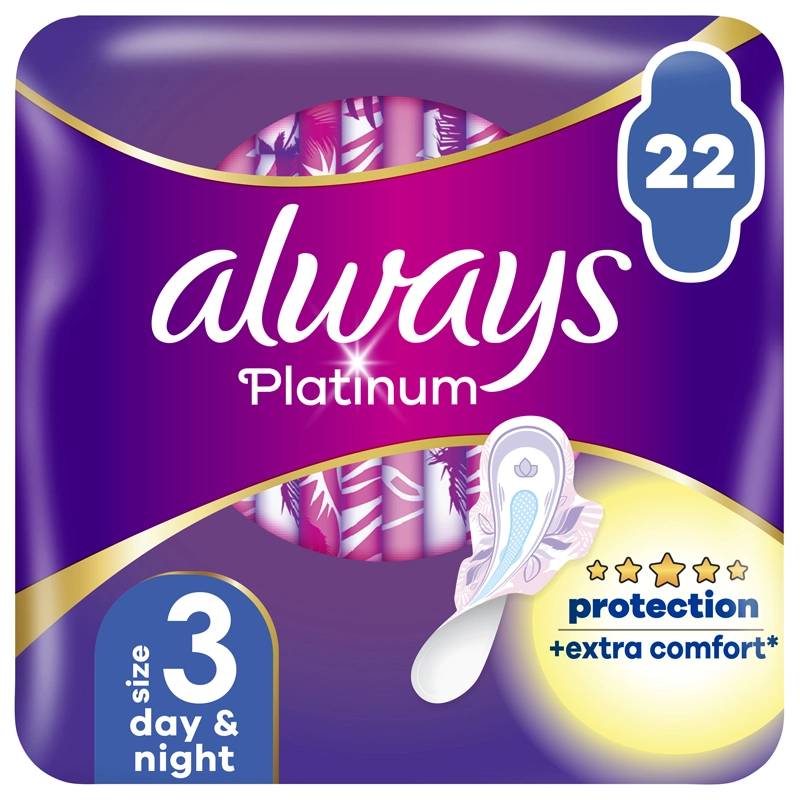 Прокладки гігієнічні Platinum Day&amp;Night Always, 22 шт/уп.