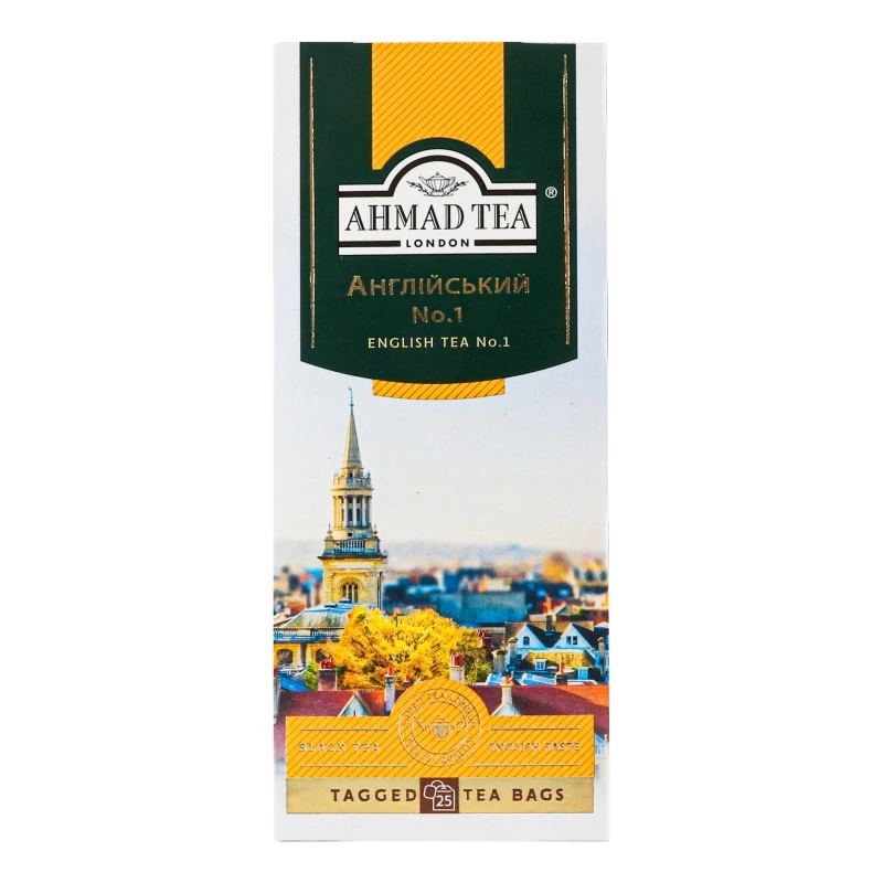 Чай пакетований чорний English 1 Ahmad Tea, 25 шт/уп.