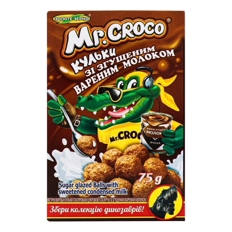 Сухий сніданок кульки зі згущеним молоком Mr.Croco, 75 г