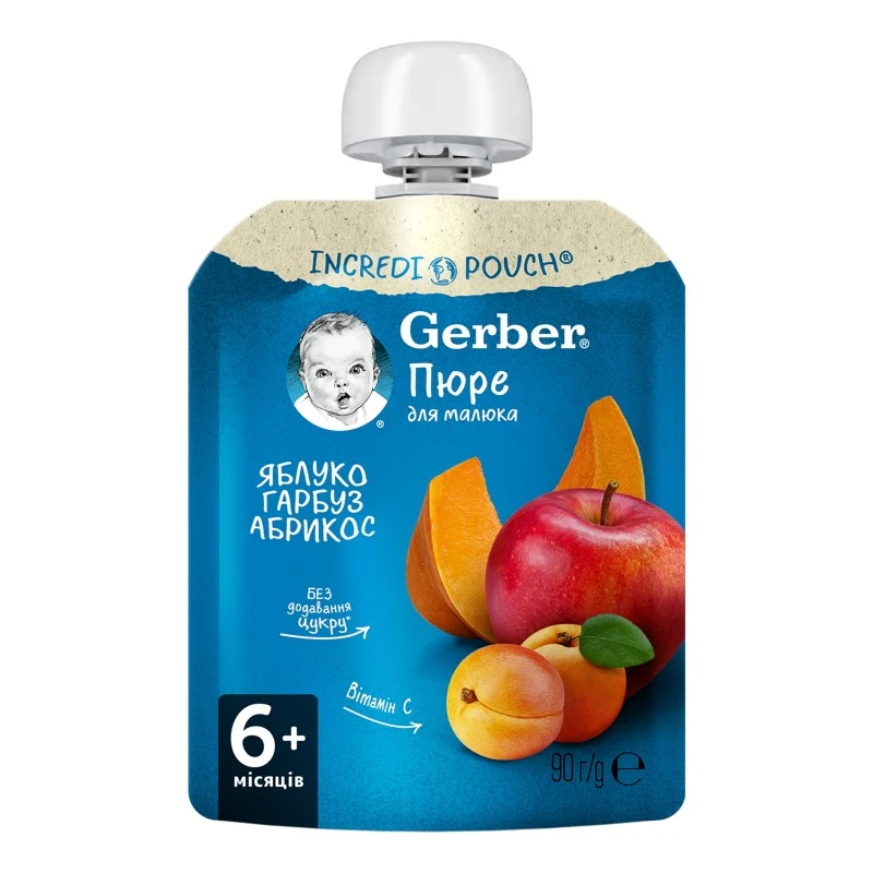 Пюре Яблуко-Гарбуз-Абрикос Gerber, 90 г