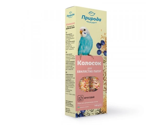Корм для хвилястих папуг фруктовий Колосок Природа, 140 г