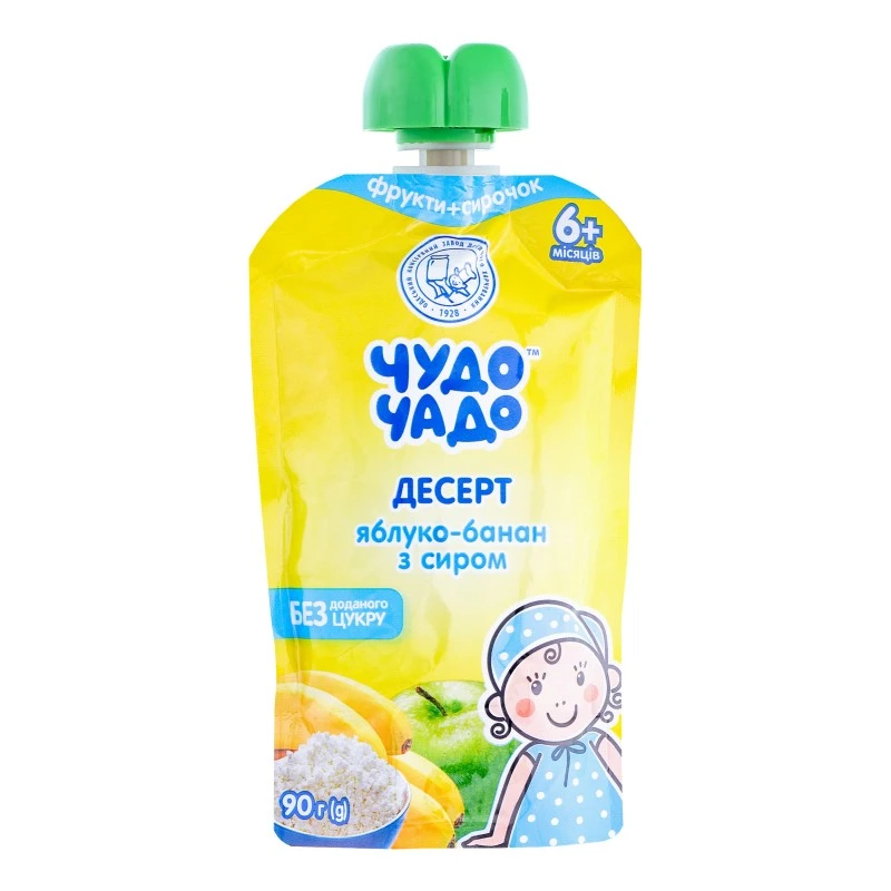 Десерт Банан-Яблуко-Сир Чудо-Чадо, 90 г